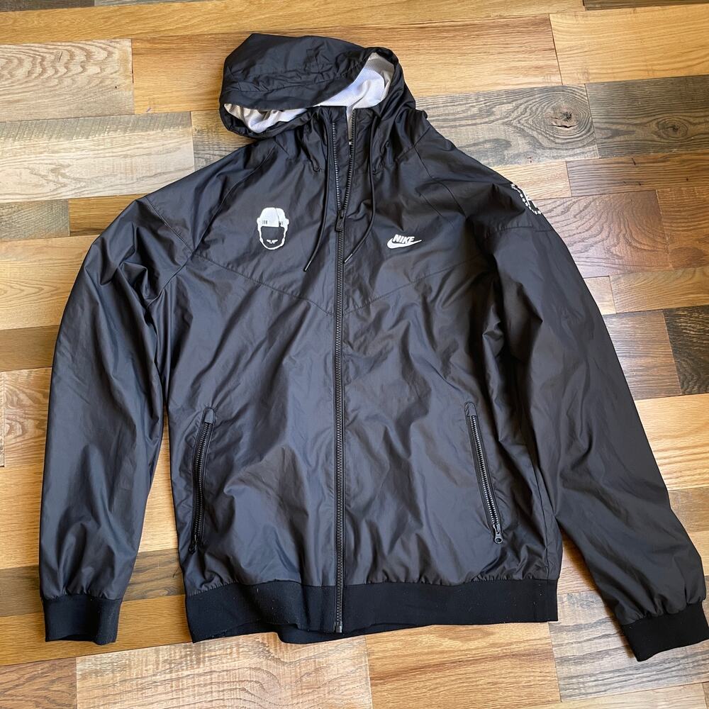 Nike Barstool Sports Windrunner Jacket Mens Large Black Hooded Full Zip
